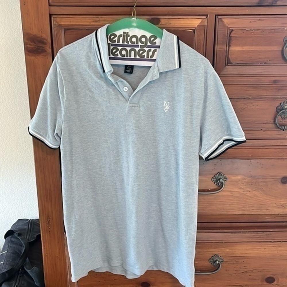 H&M Men’s Light Blue Polo Shirt Size Large GUC